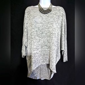 Olivia blu Dolman sleeve heather grey Hi-Lo blouse Size XL